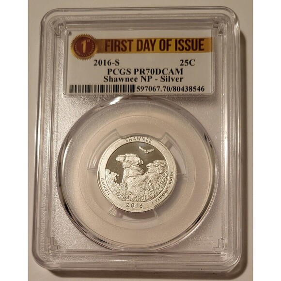 PCGS 2016 S Silver Shawnee NP Quarter Proof PR70 DCAM First Day of Issue - Picture 1 of 2